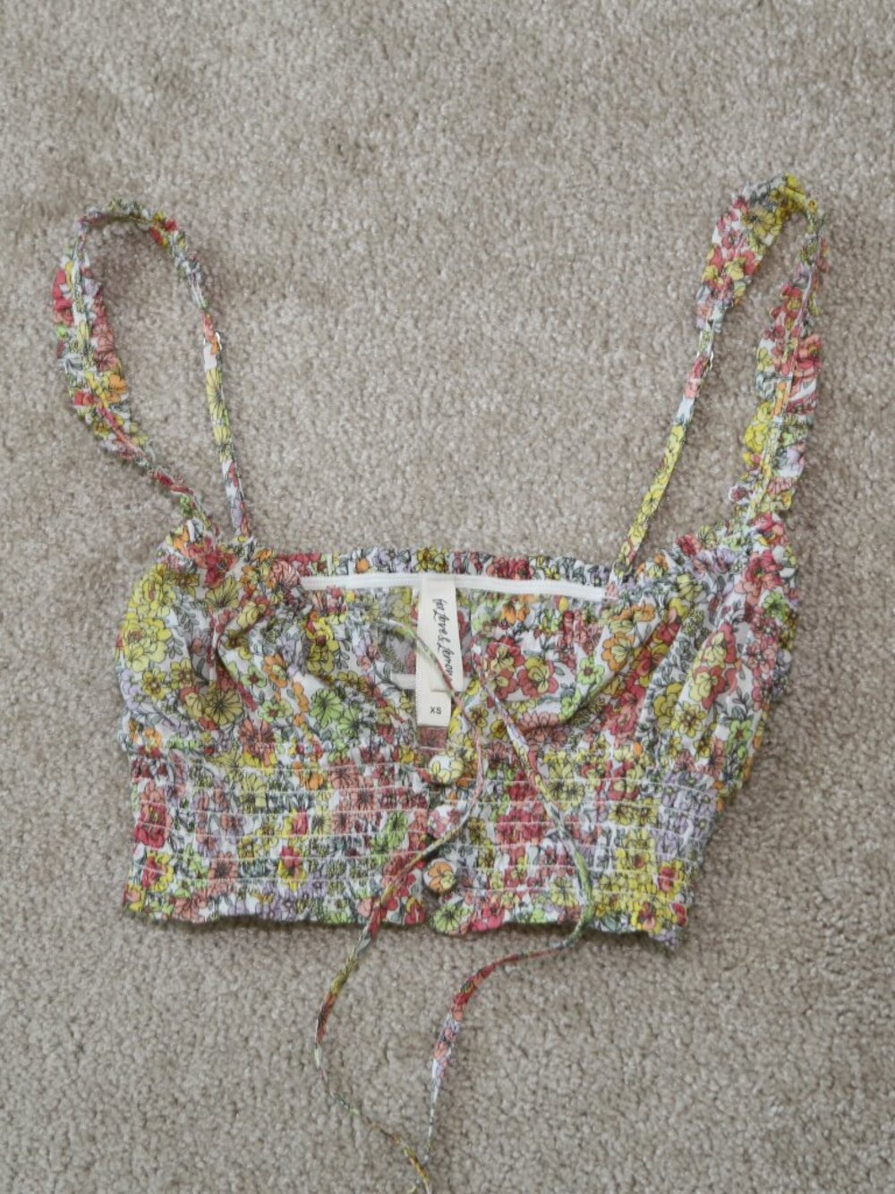 for Love & Lemons cotton crop top floral XS